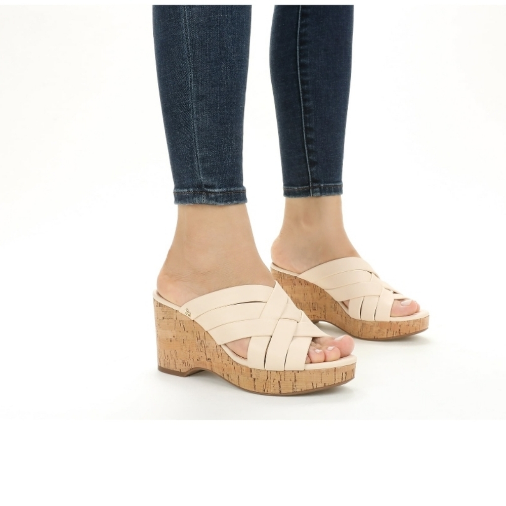 Sam & Libby Slide Cork Wedge Sandal